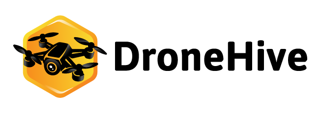 DroneHive Logo with white text. Drone Technology