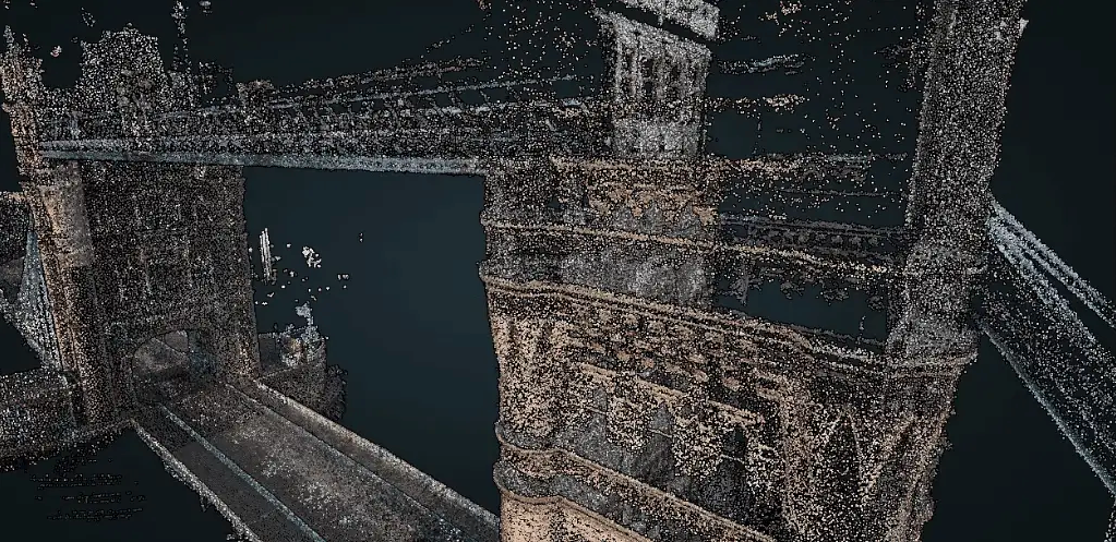 Point Cloud of London Bridge Drone Surveying Point Cloud Technology